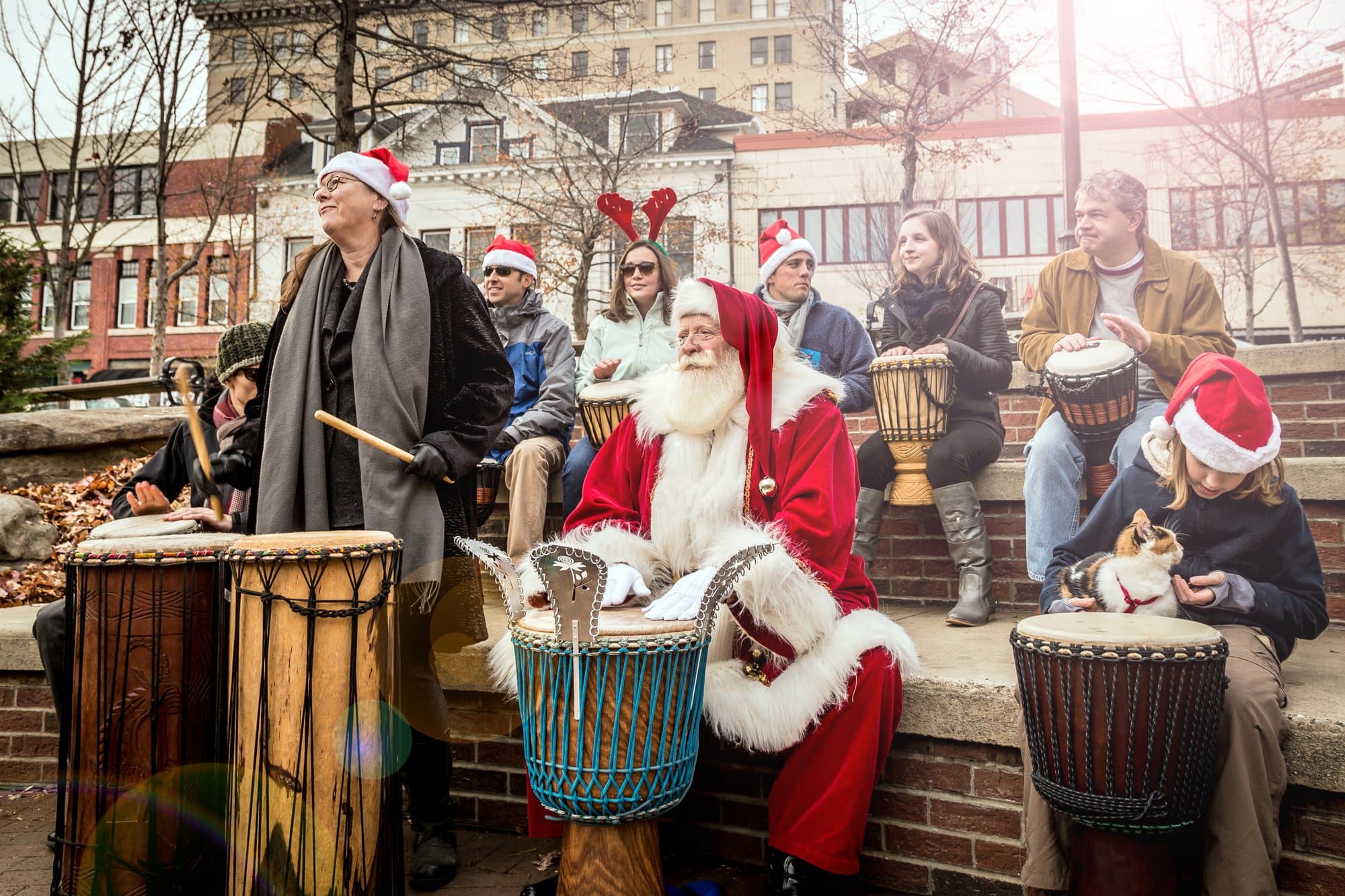 Santa at the Asheville Drum Circle