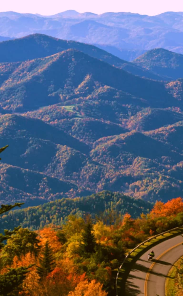 Scenic Fall Routes on a Motorcycle Asheville NC