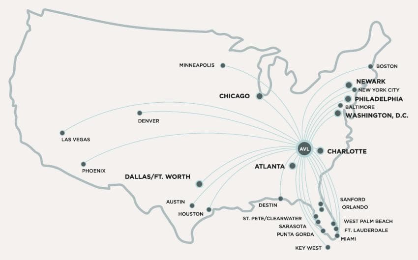 AVL Regional Airport Direct Flights