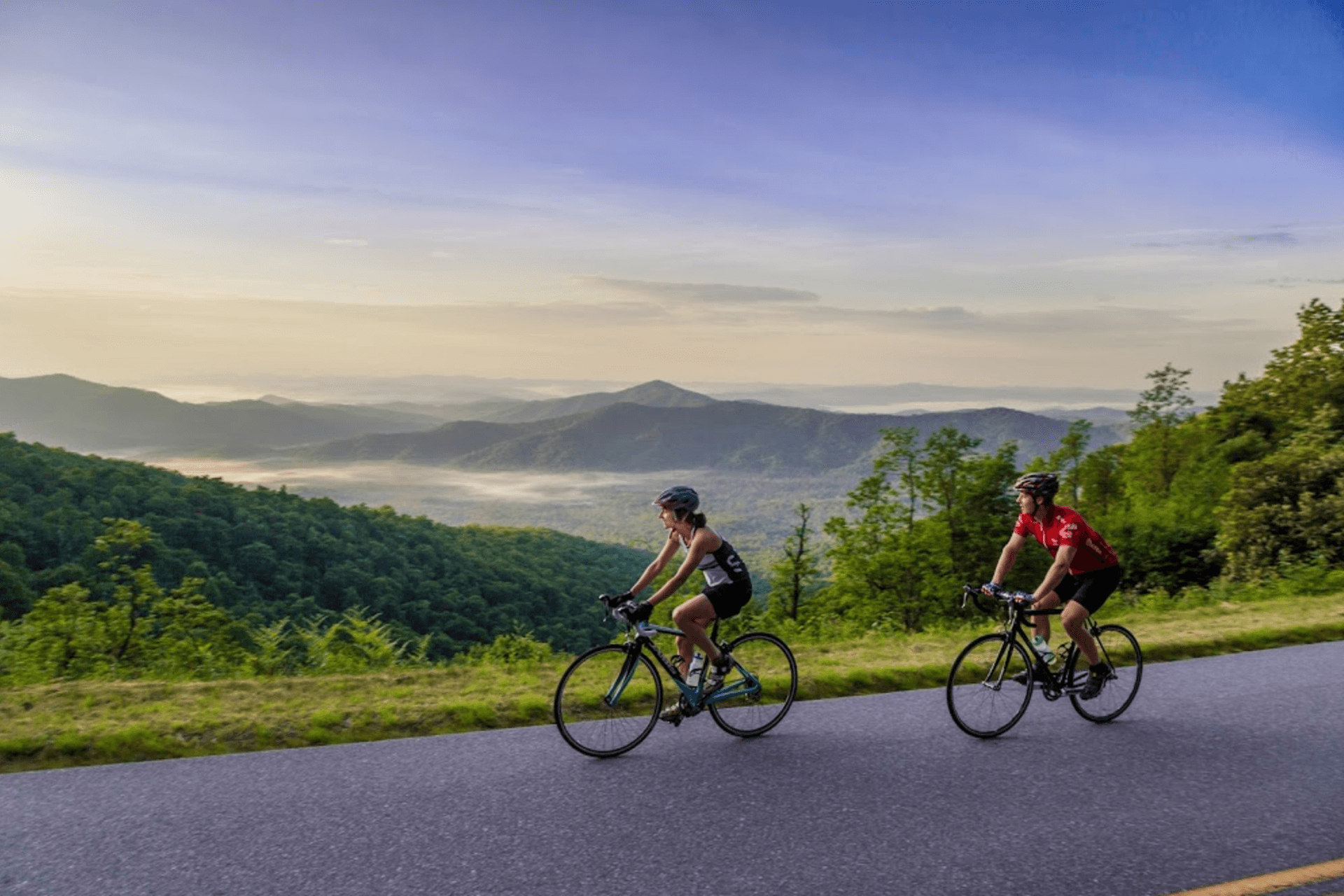 Cycling on the Blue Ridge Parkway by Jared Kay